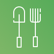 pitch fork and shovel